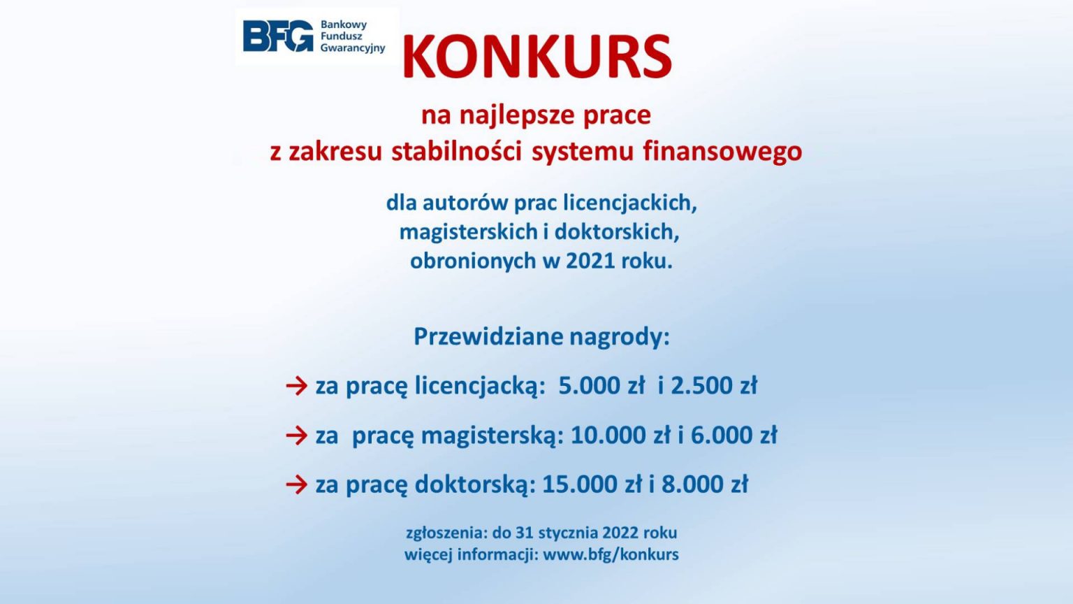 Konkurs BFG Na Najlepsze Prace Licencjackie, Magisterskie I Doktorskie ...